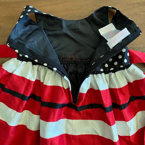 Bonnie Jean Baby Polka Dot & Stripe Formal Dress Girls' 18 Months - Picture 8 of 13
